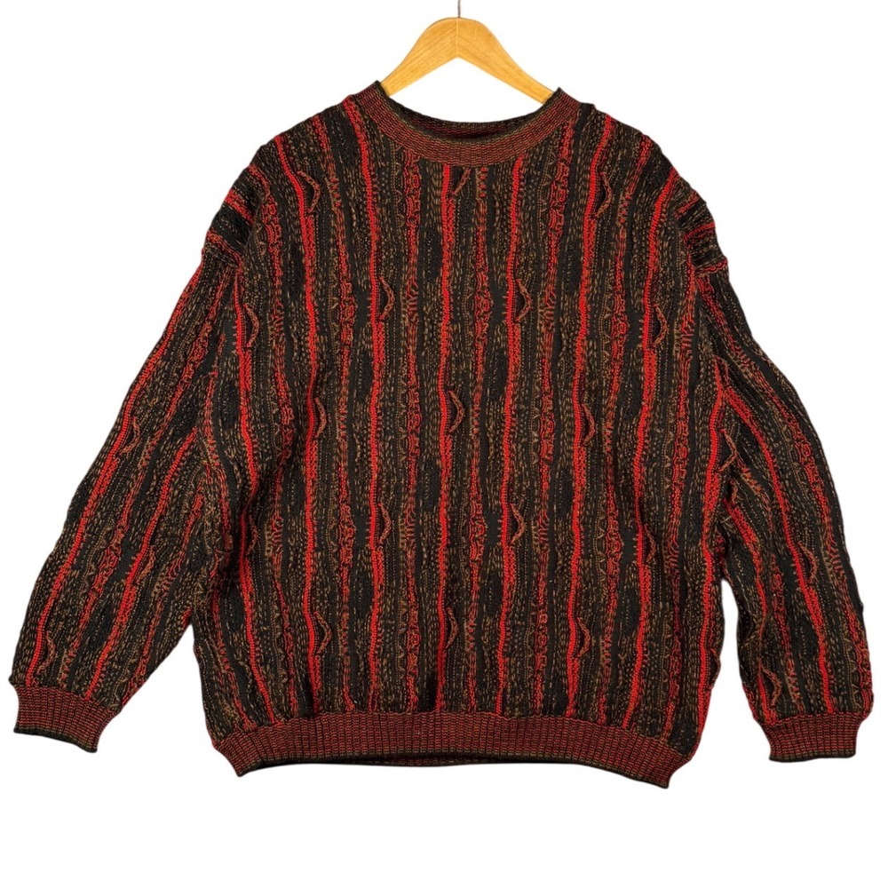 Vintage LAVANE NEW YORK XL‎ Mens Sweater Geometric Stripe Knit Pullover